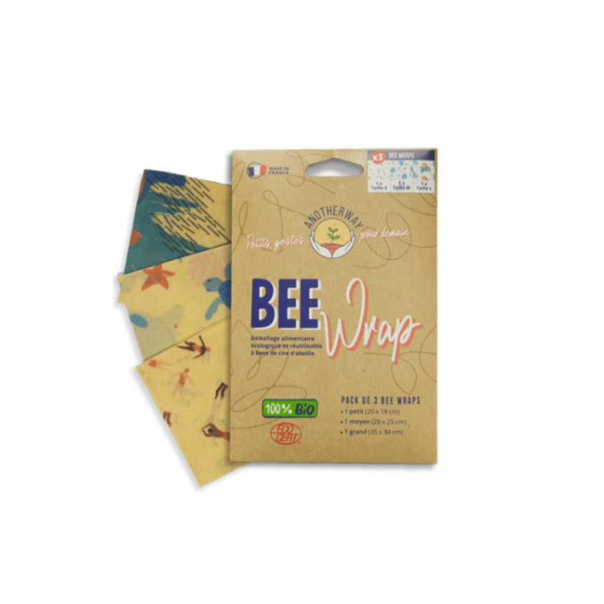 Bee-wrap lot de 3 - tailles S-M-L Anotherway vrac-zero-dechet-ecolo-montaudran