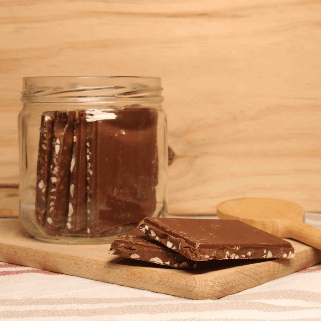 Carrés chocolat lait 47% noisettes amandes raisins BIO - 160g Dardenne vrac-zero-dechet-ecolo-montaudran