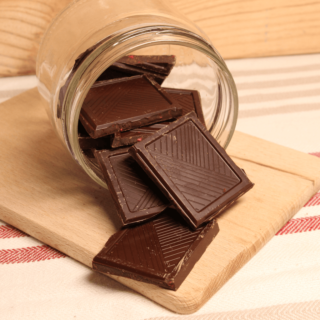 Carrés chocolat noir - Pépites framboises - 100g Maison Schaal vrac-zero-dechet-ecolo-montaudran