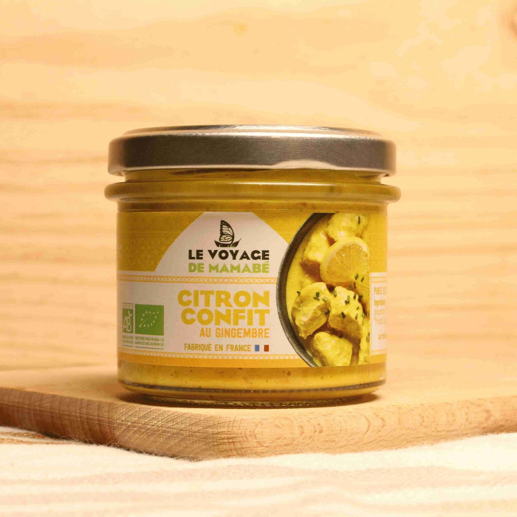 Citron confit au gingembre BIO - 105g Le voyage de Mamabé vrac-zero-dechet-ecolo-montaudran