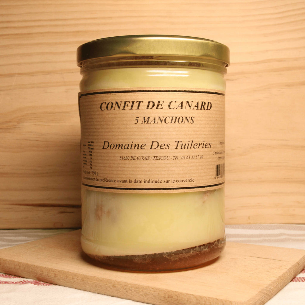 Confit 5 manchons de canard - 750g Domaine des Tuileries vrac-zero-dechet-ecolo-montaudran