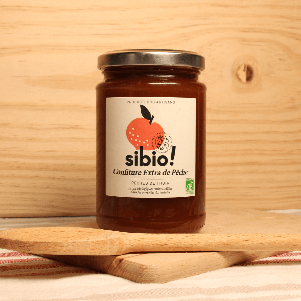 Confiture de pêche de Thuir BIO - 360g Sibio vrac-zero-dechet-ecolo-montaudran