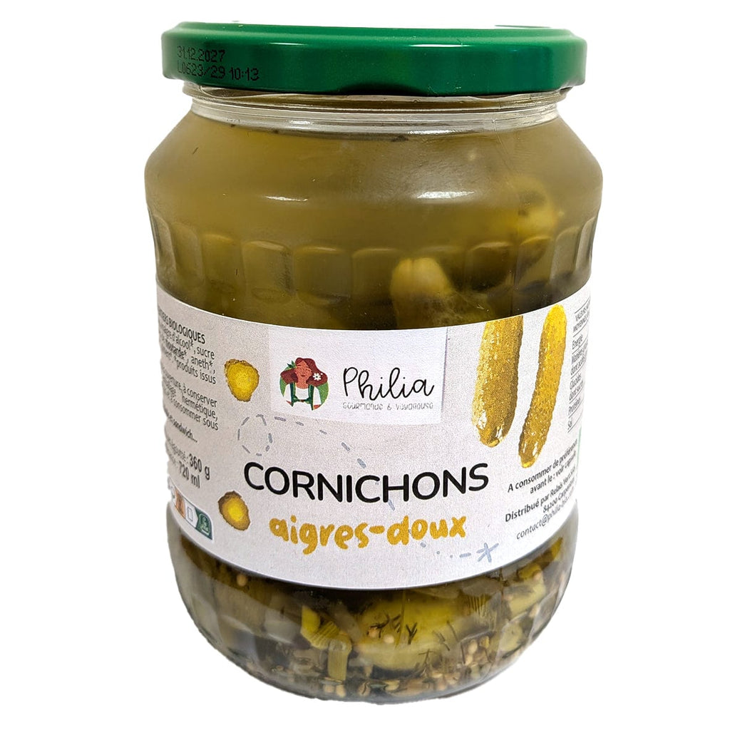 Cornichons aigres-doux - 330g net égoutté Philia vrac-zero-dechet-ecolo-montaudran