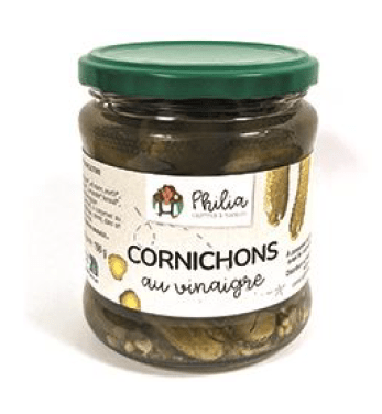 Cornichons au vinaigre BIO - 190g net égoutté Philia vrac-zero-dechet-ecolo-montaudran
