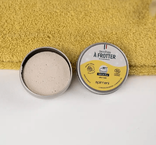 Dentifrice solide à frotter citron - 40g Apimani vrac-zero-dechet-ecolo-montaudran