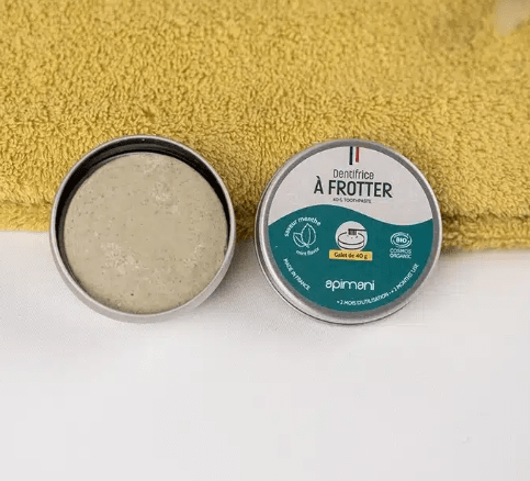 Dentifrice solide à frotter menthe - 40g Apimani vrac-zero-dechet-ecolo-montaudran