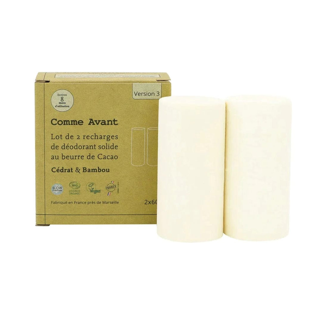 Déodorant solide au beurre de cacao - Cédrat & Bambou - Recharge x2 Comme Avant vrac-zero-dechet-ecolo-montaudran
