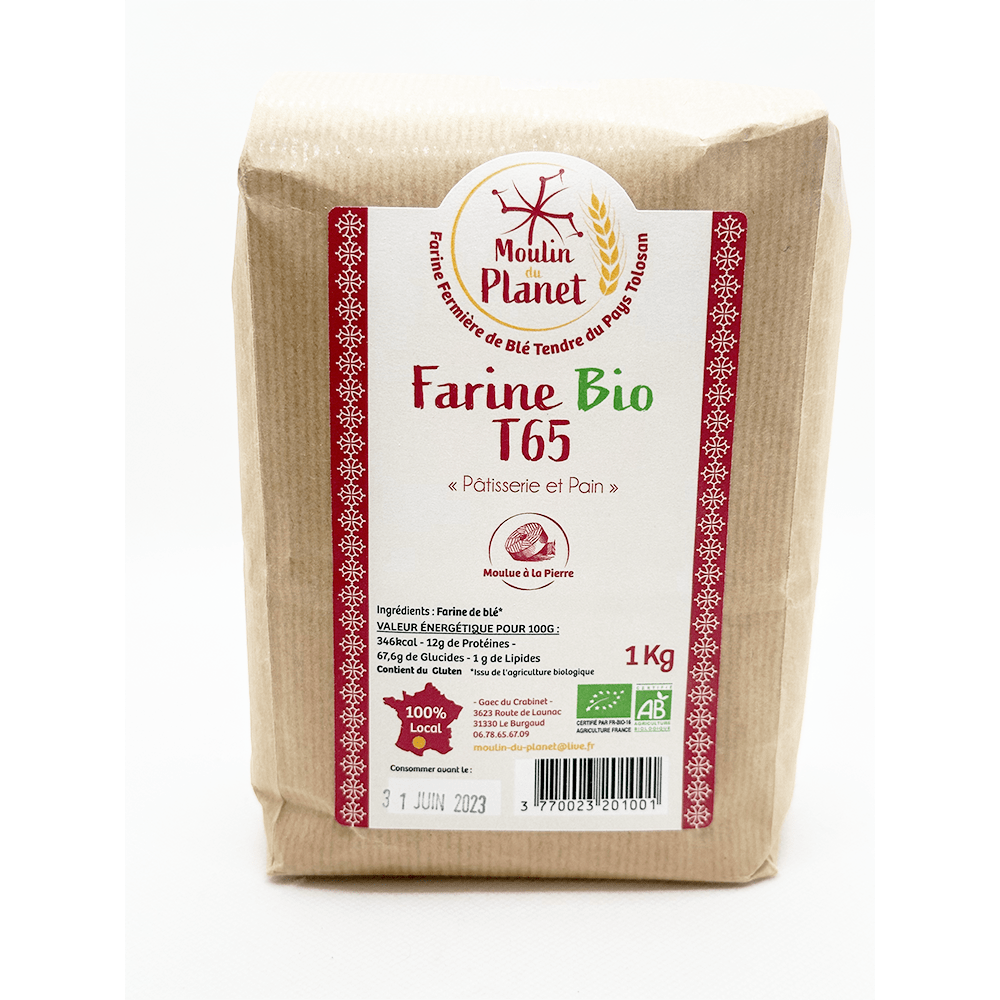 Farine de blé blanche T65 BIO - sac 1kg GAEC du Crabinet vrac-zero-dechet-ecolo-montaudran