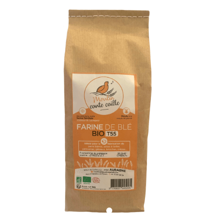 Farine de Blé tendre blanche T55 BIO- 1 kg Moulin Cante Caille vrac-zero-dechet-ecolo-montaudran