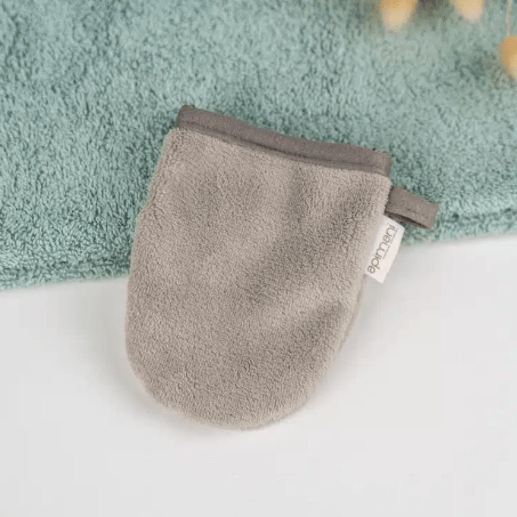 Gant démaquillant à l’eau - gris Apimani vrac-zero-dechet-ecolo-montaudran