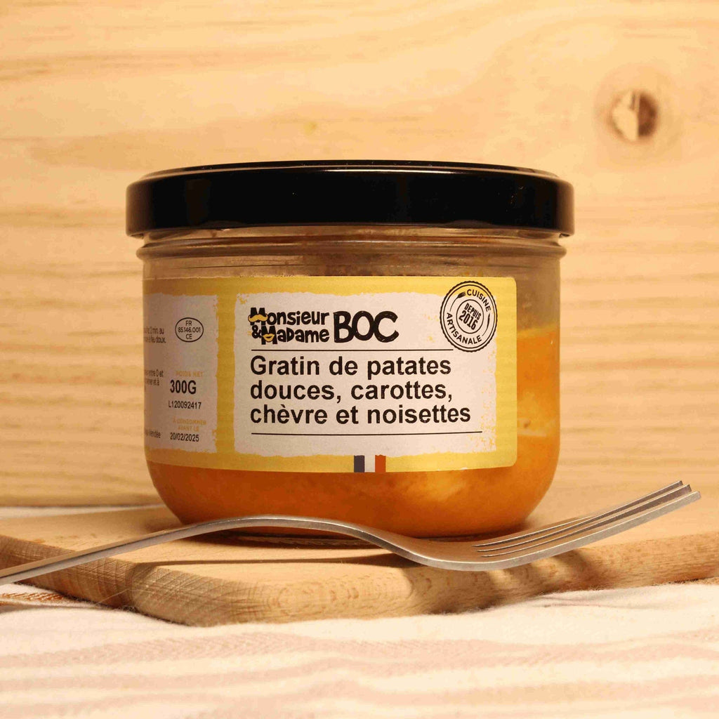 Gratin de patates douces, carottes, chèvre et noisette - 300g La Centrale du Bocal vrac-zero-dechet-ecolo-montaudran