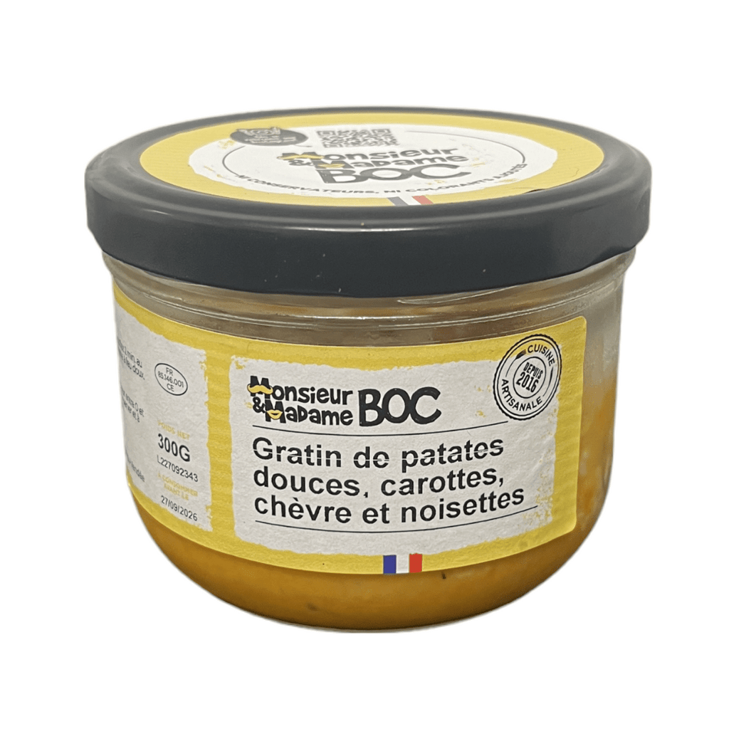 Gratin de patates douces, carottes, chèvre et noisette - 300g La Centrale du Bocal vrac-zero-dechet-ecolo-montaudran