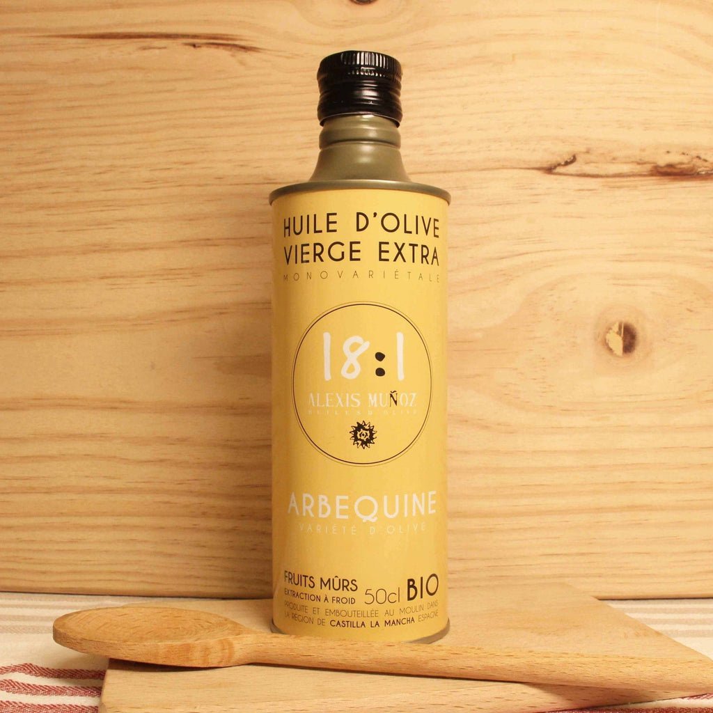 Huile d’olive extra vierge variété Arbequine fruit mur BIO - 50cl 18:1 - Alexis Munoz vrac-zero-dechet-ecolo-montaudran