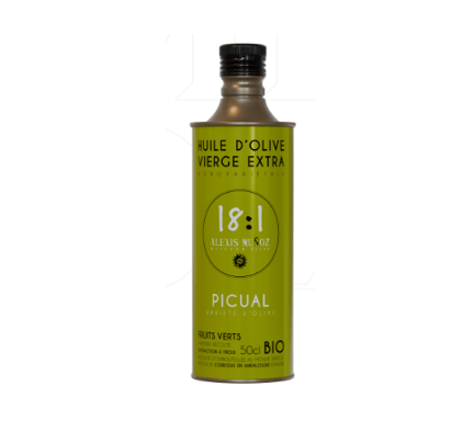 Huile d’olive extra vierge variété Picual fruit vert BIO - 50cl 18:1 - Alexis Munoz vrac-zero-dechet-ecolo-montaudran