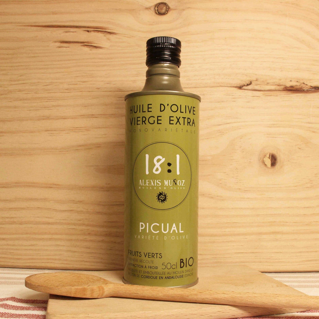 Huile d’olive extra vierge variété Picual fruit vert BIO - 50cl 18:1 - Alexis Munoz vrac-zero-dechet-ecolo-montaudran