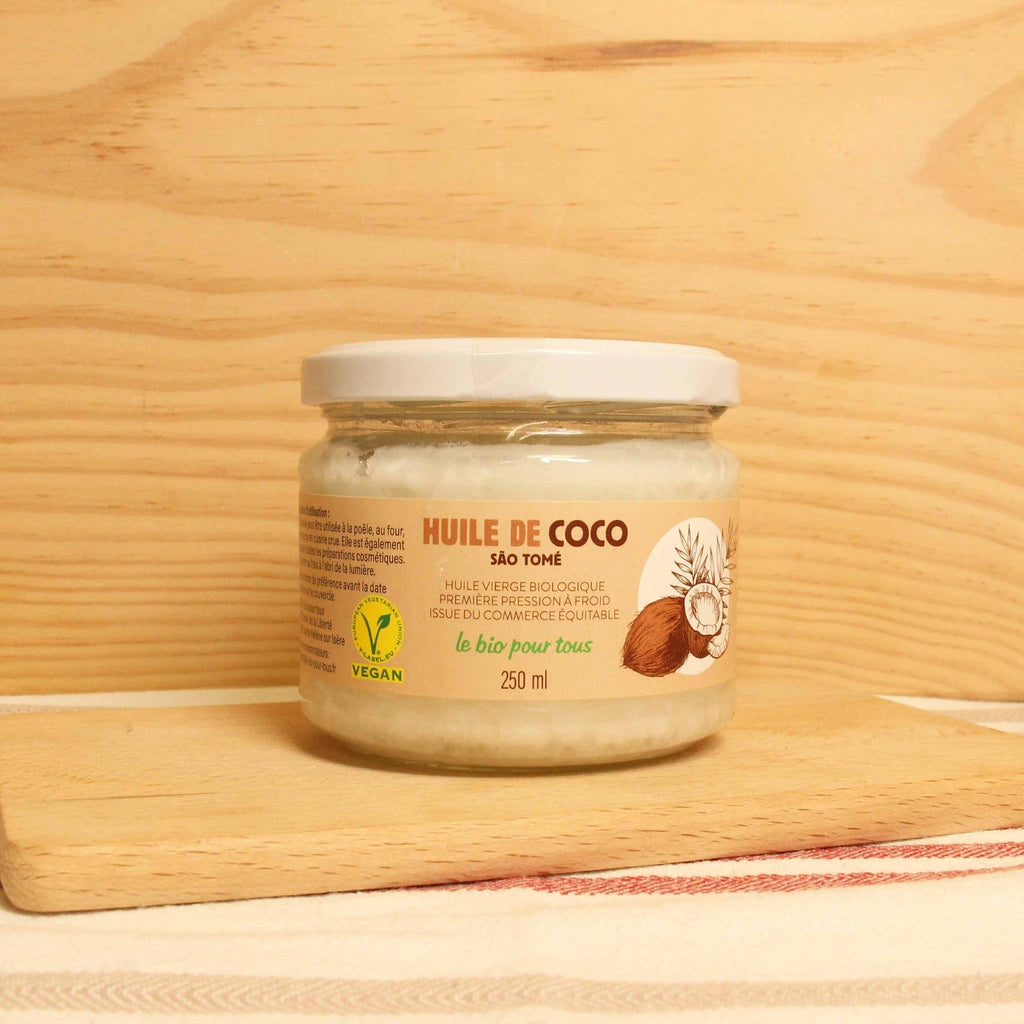 Huile de coco vierge BIO & Equitable - 250ml Le bio pour tous vrac-zero-dechet-ecolo-montaudran