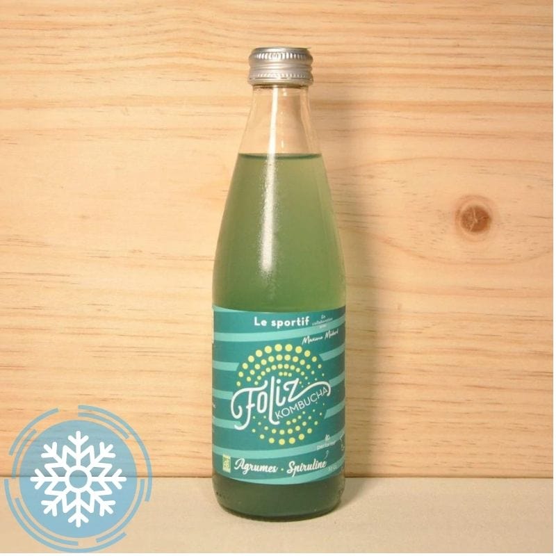 Kombucha agrumes - spiruline "Le sportif" BIO - 33cl Foliz Kombucha vrac-zero-dechet-ecolo-montaudran