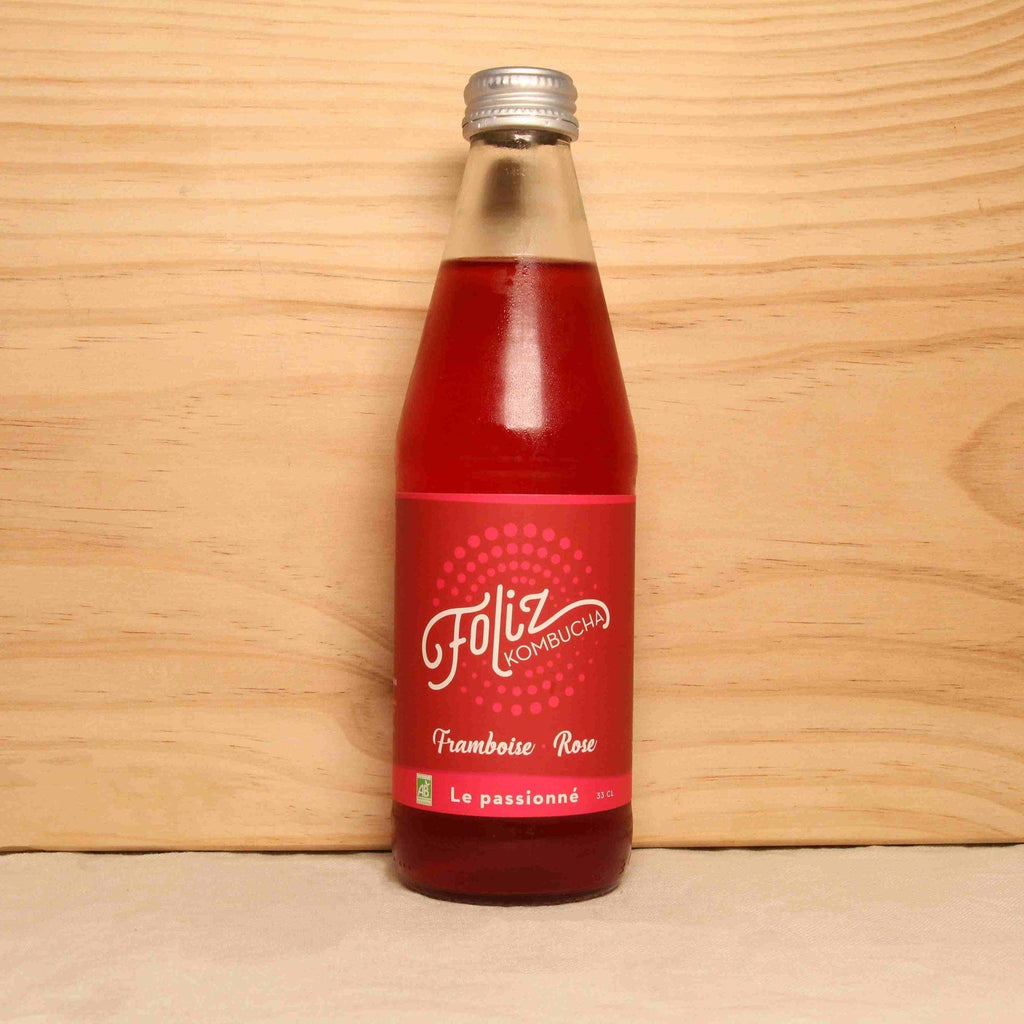 Kombucha framboise rose "Le passionné" BIO - 33cl Foliz Kombucha vrac-zero-dechet-ecolo-montaudran