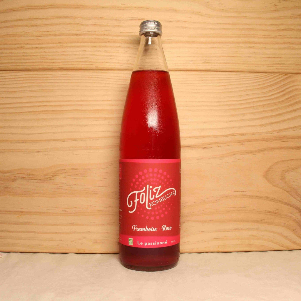 Kombucha framboise rose "Le passionné" BIO - 75cl Foliz Kombucha vrac-zero-dechet-ecolo-montaudran