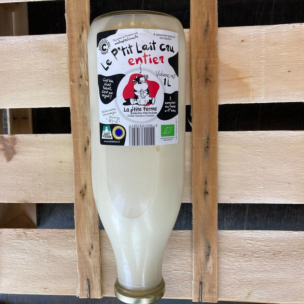 Lait cru entier frais BIO - 1L - ANTIGASPI La p'tite ferme vrac-zero-dechet-ecolo-montaudran