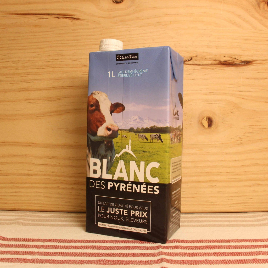 Lait demi-écrémé UHT - brique d'1L Blanc des Pyrénées vrac-zero-dechet-ecolo-montaudran