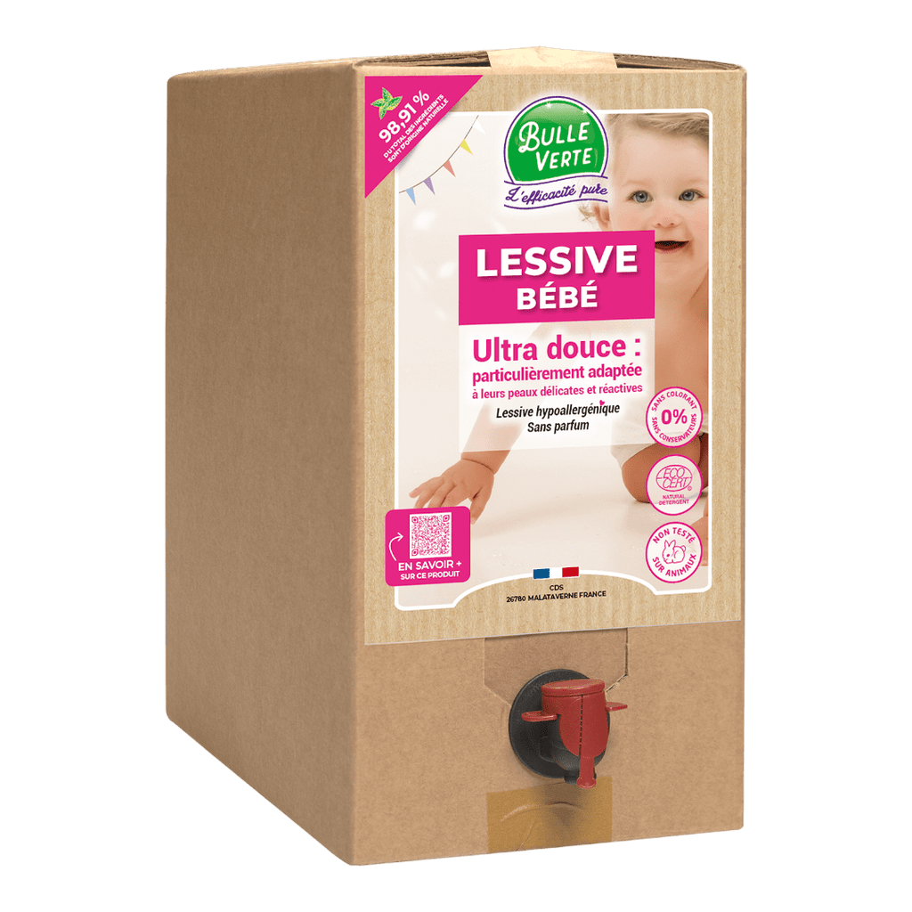 Lessive bébé ultra douce - BIB 10L Bulle Verte vrac-zero-dechet-ecolo-montaudran