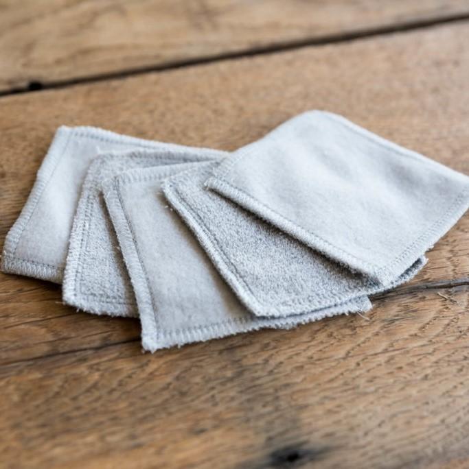 Lot de 5 démaquillettes gris ManaMani vrac-zero-dechet-ecolo-montaudran