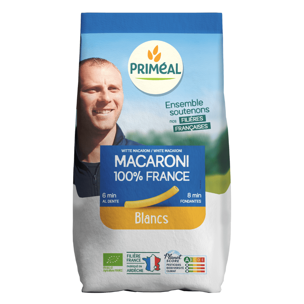 Macaroni blancs origine France BIO - 500g Priméal vrac-zero-dechet-ecolo-montaudran