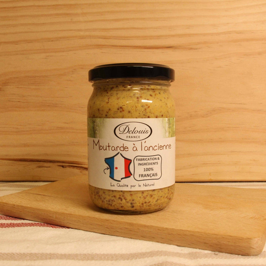 Moutarde à l'ancienne 100% française - 180g Delouis vrac-zero-dechet-ecolo-montaudran