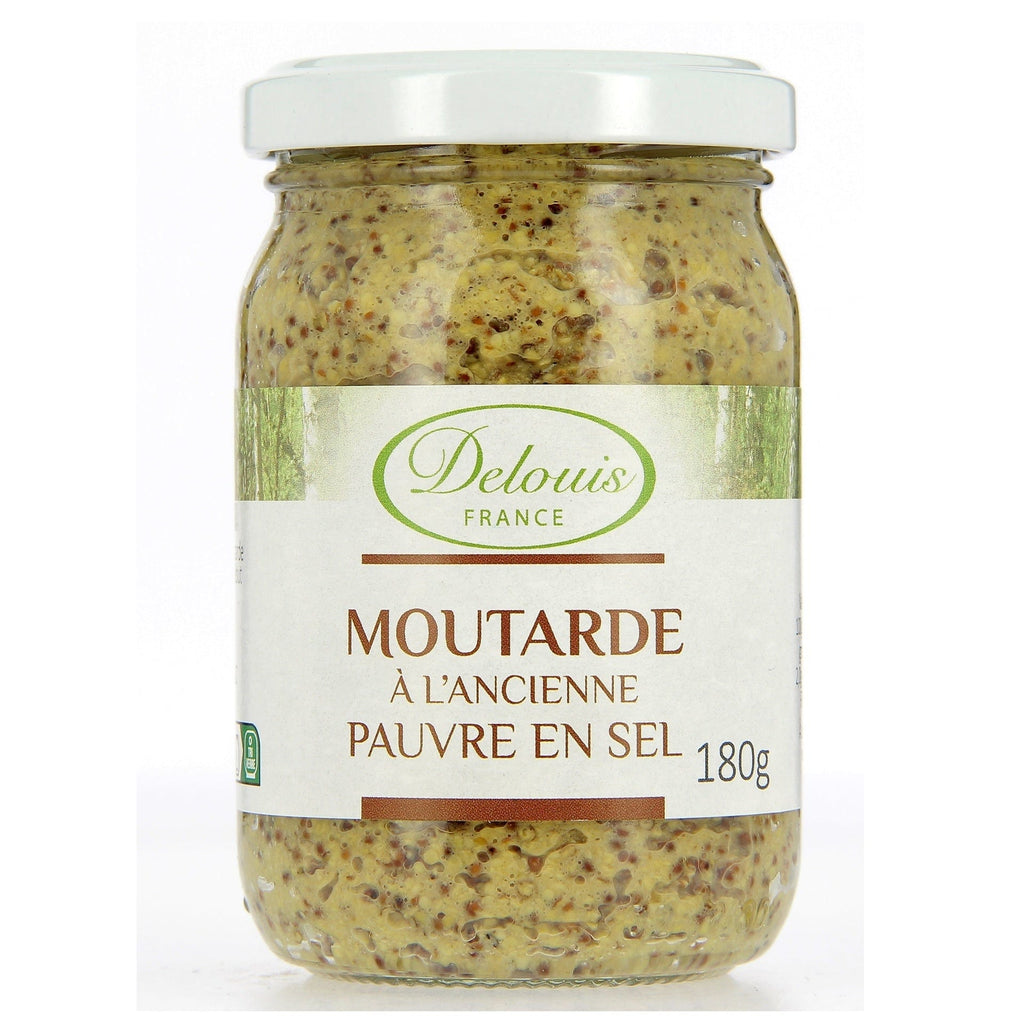Moutarde à l'ancienne pauvre en sel BIO - 180g Delouis vrac-zero-dechet-ecolo-montaudran