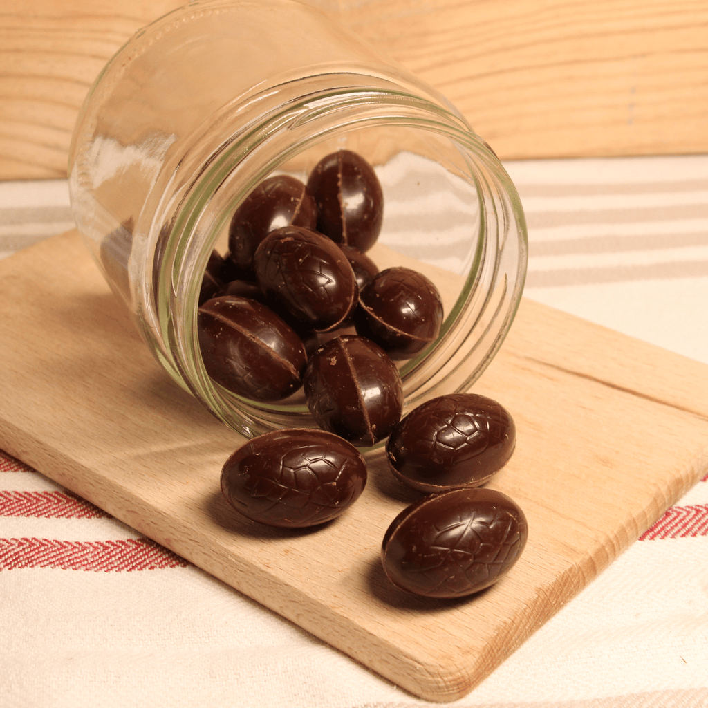 Oeufs chocolat 70 % praliné noisettes du Piémont  - 100g Maison Schaal vrac-zero-dechet-ecolo-montaudran