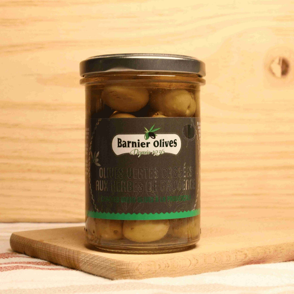 Olives Vertes Cassées au Herbes de Provence - 115g net égoutté Barnier Olives vrac-zero-dechet-ecolo-montaudran