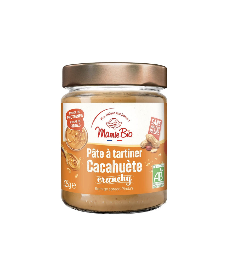 Pâte à tartiner cacahuètes crunchy BIO - 325g Mamie Bio vrac-zero-dechet-ecolo-montaudran