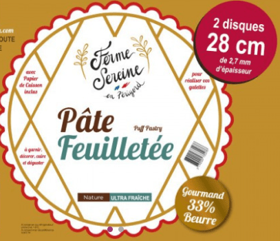 Pâte Feuilletée pour galettes - 600g lot de 2 disques Ferme Sereine vrac-zero-dechet-ecolo-montaudran