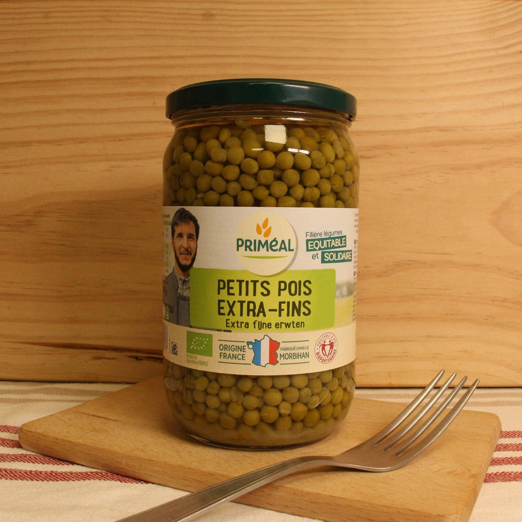 Petits pois extra fins de France BIO - 445g net égoutté Priméal vrac-zero-dechet-ecolo-montaudran