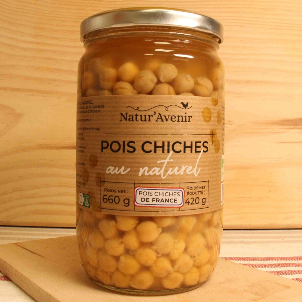 Pois chiches au naturel BIO - 660g - 420g net égoutté Natur'Avenir vrac-zero-dechet-ecolo-montaudran