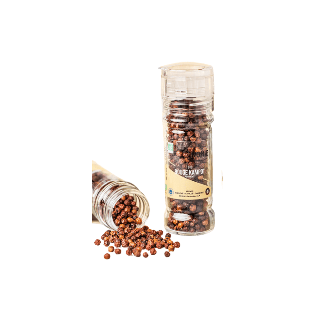 Poivre rouge de Kampot en moulin rechargeable - 60g Nomie vrac-zero-dechet-ecolo-montaudran