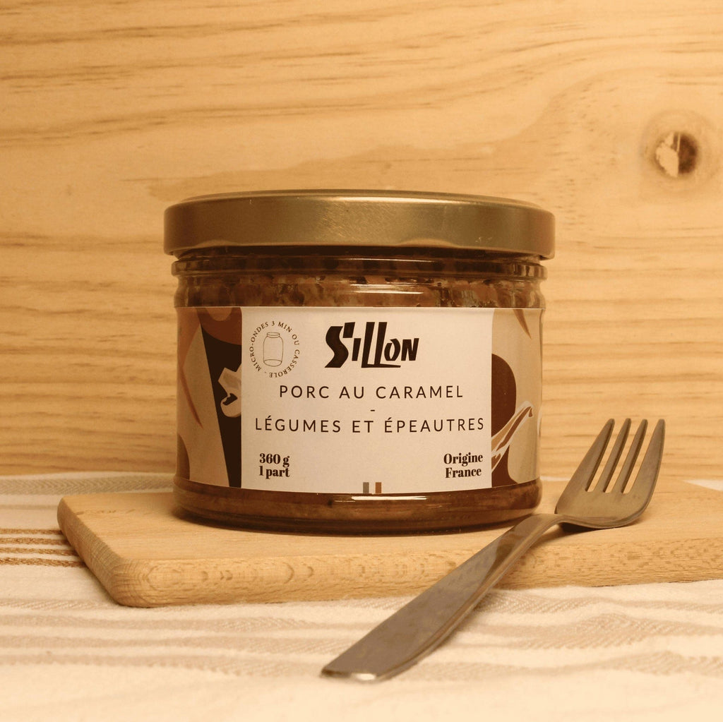 Porc au caramel légumes et épeautre - 360g Conserverie Sillon vrac-zero-dechet-ecolo-montaudran