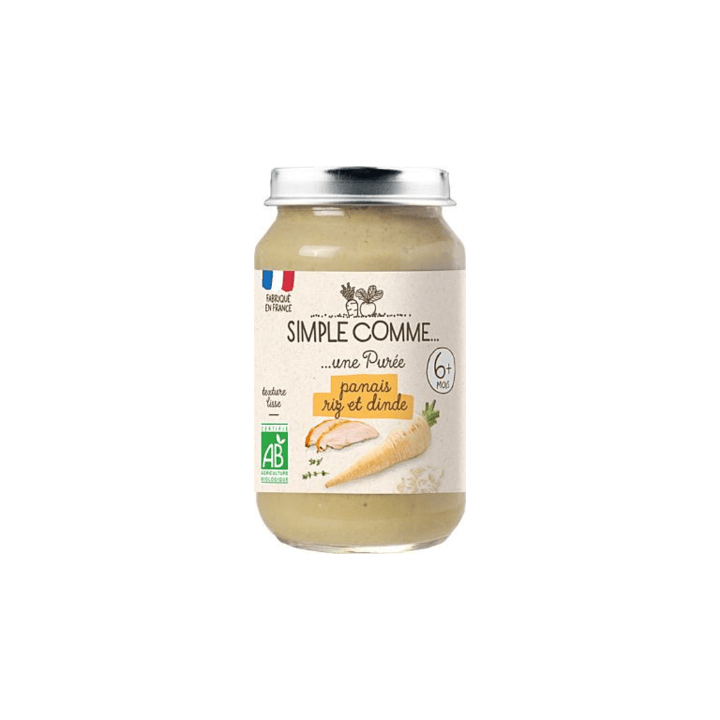 Pot bébé 6 mois panais riz dinde BIO - 190g Simple comme vrac-zero-dechet-ecolo-montaudran