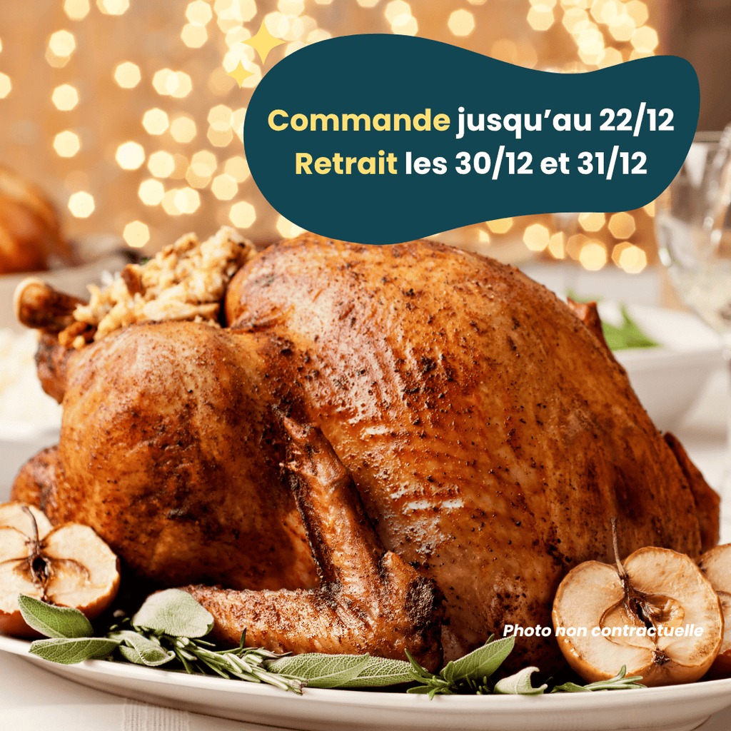 PRÉCOMMANDE Nouvel An - ACOMPTE - Chapon désossé Farci aux cèpes (2,5 à 3,6kg) Domaine des Tuileries vrac-zero-dechet-ecolo-montaudran