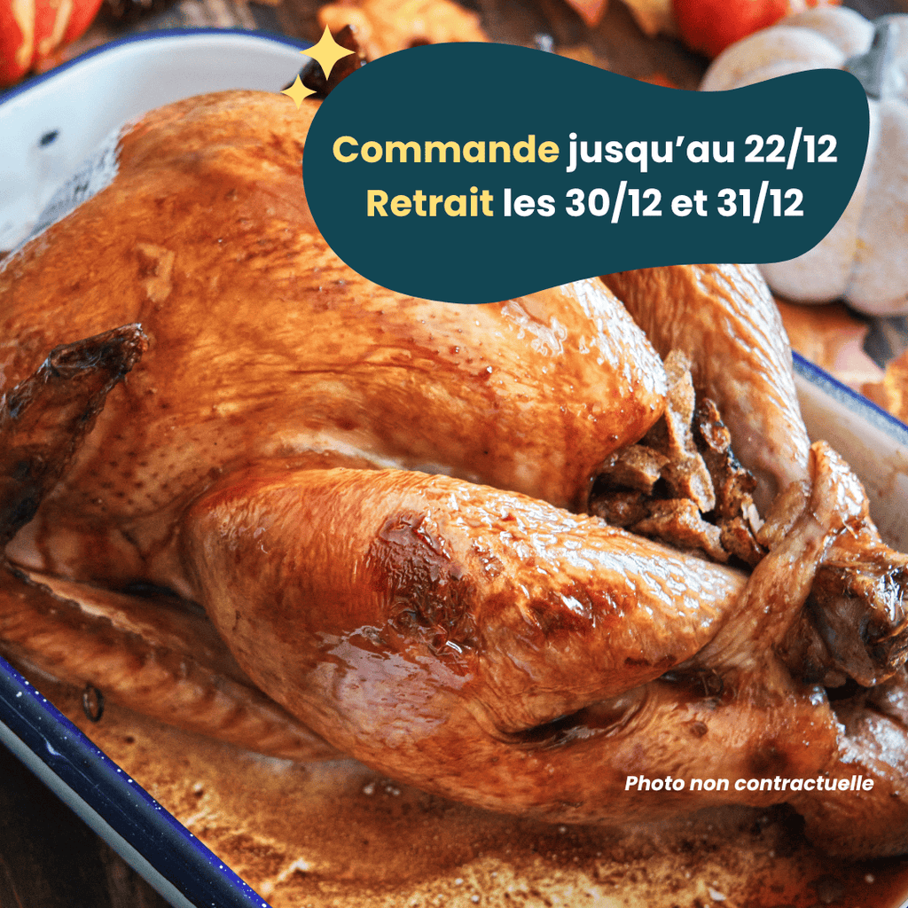 PRÉCOMMANDE Nouvel An - ACOMPTE - Chapon désossé Farci aux marrons (2,5 à 3,6kg) Domaine des Tuileries vrac-zero-dechet-ecolo-montaudran