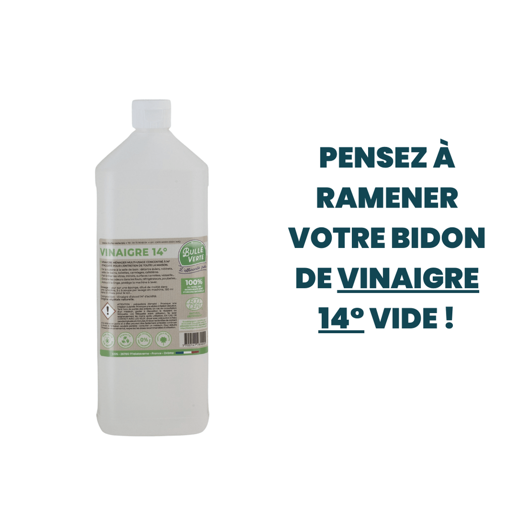 RECHARGE Vinaigre ménager 14° - 1L Bulle Verte vrac-zero-dechet-ecolo-montaudran