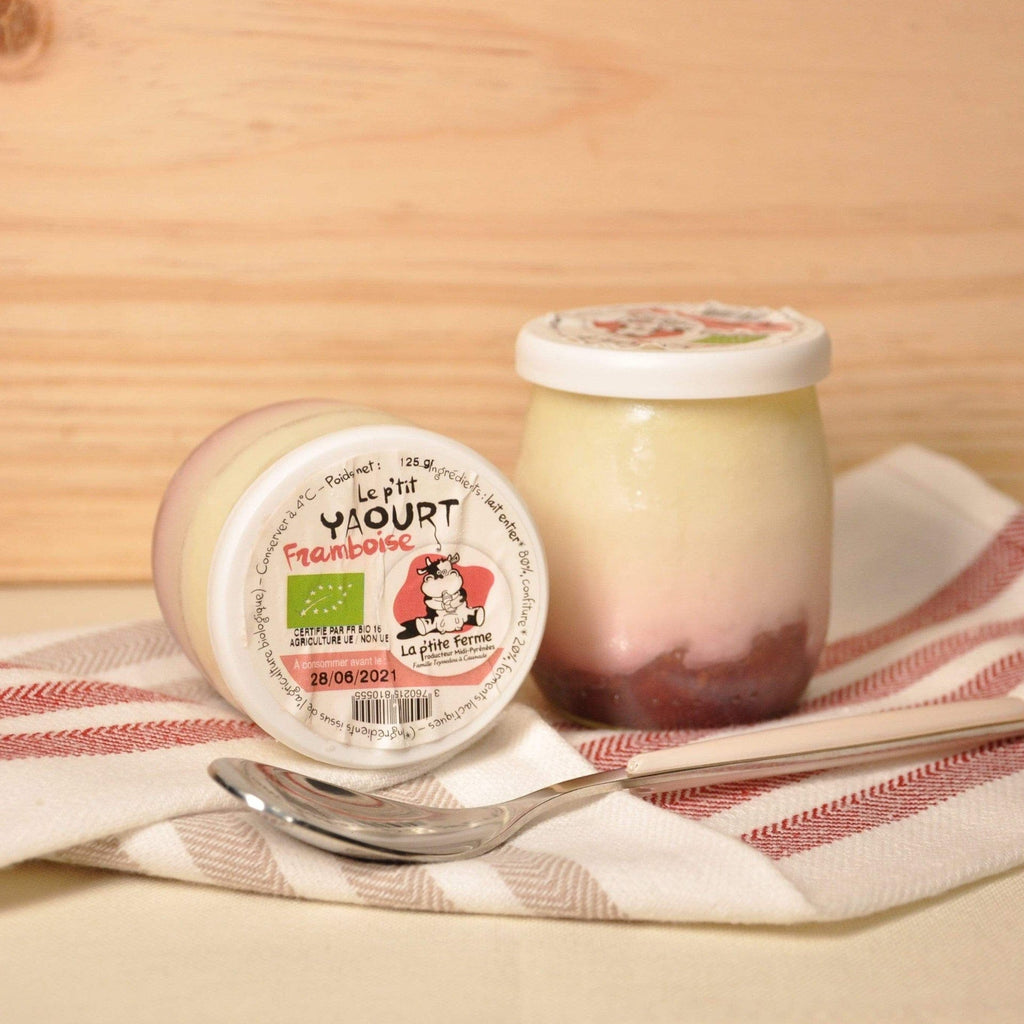 Yaourt aux fruits BIO - Framboise - 125g La p'tite ferme vrac-zero-dechet-ecolo-montaudran