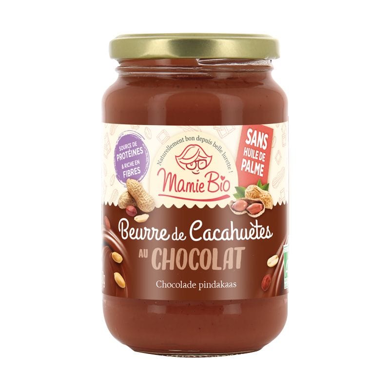 Beurre de cacahuètes au chocolat BIO - 350g Mamie Bio vrac-zero-dechet-ecolo-montaudran